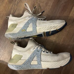 Under Armour Project Rock Shoes Womens 9 Stone Blue Sneakers Cross Training